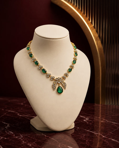 A timeless emerald-green necklace designed to bring effortless… – KPK037 product image 1