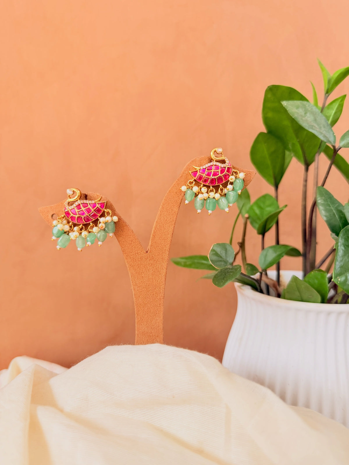 KPK077 designer statement earrings front view